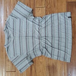 Prana Cardiff alloy stripe hemp pocket tee shirt